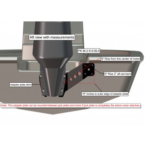 Between JP/Motor or Transom/Motor 2" Setback, 9" Rise, Starboard Side, Black